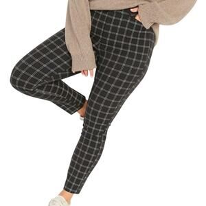 Old Navy Black Windowpane Sz 10 Petite Stretch Cotton Slim Ankle Pants EUC